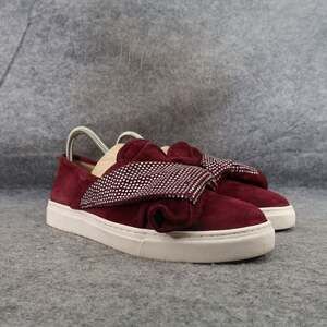 Vince Camuto Shoes Womens 7 Sneaker Slip On Fashion Lifestyle Casual Leather Red